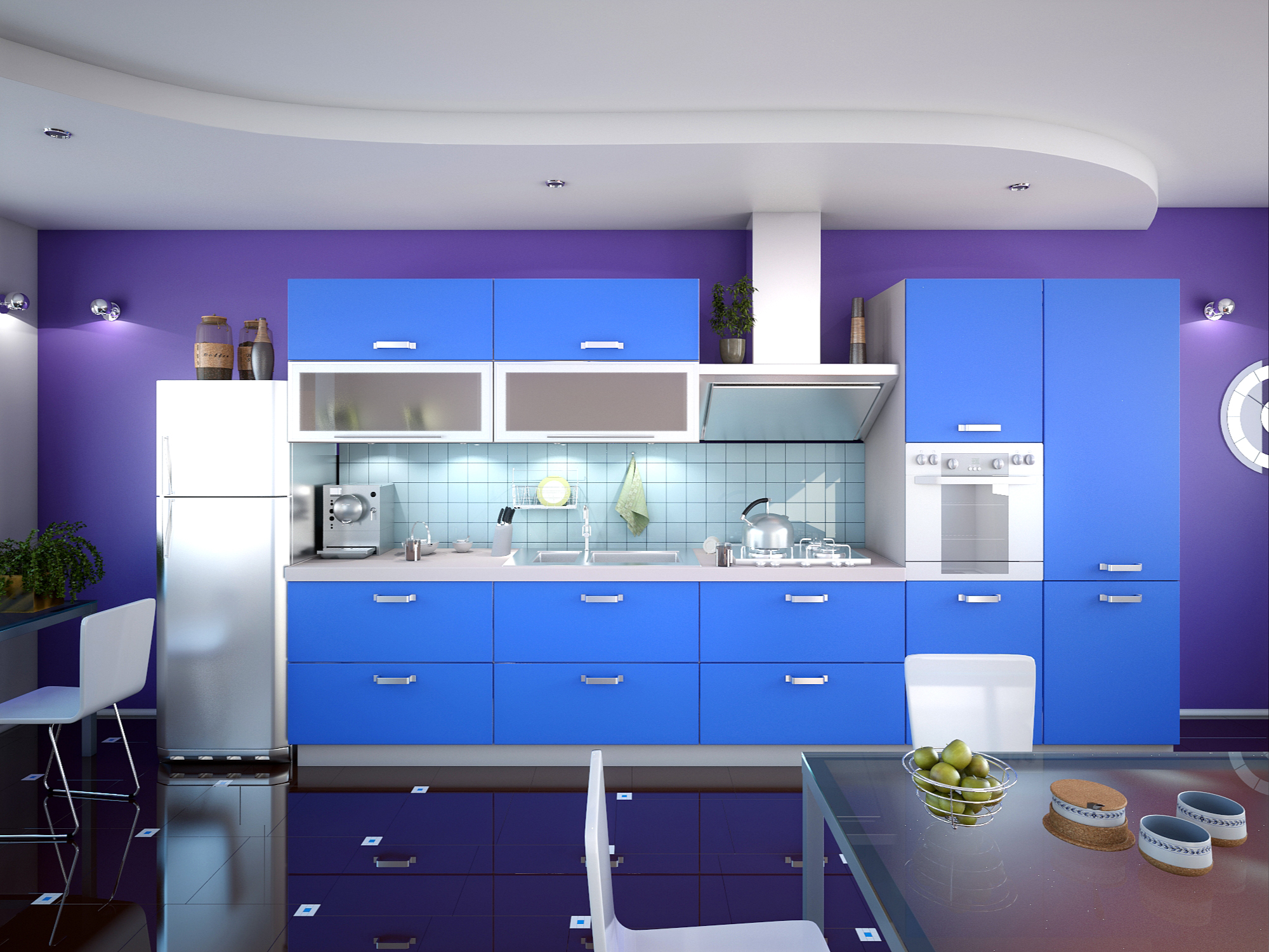 Голубая кухня хофф. Синие кухни. Кухонные гарнитуры синего цвета. Кухня в синем цвете.