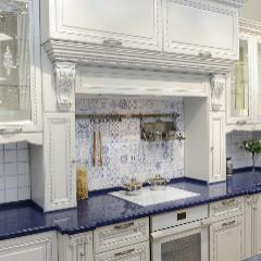 Кухня из шпона дуба в классическом стиле "Виктория Белая 6"