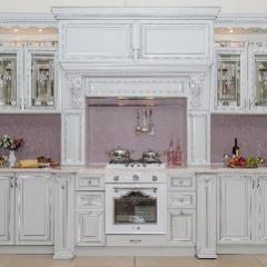 Кухня из шпона дуба в классическом стиле "Виктория Белая"